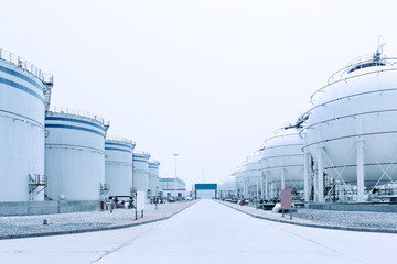 oil and fuel tanks in oil depot