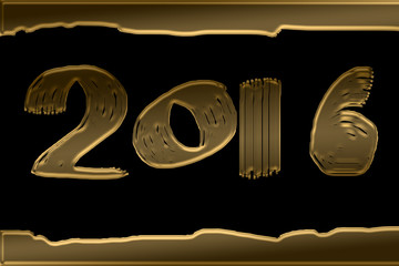 2016 New Year background with a golden