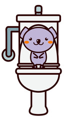 Naklejka premium トイレと動物シリーズ