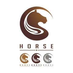 Circle of Horse Head Logo Design