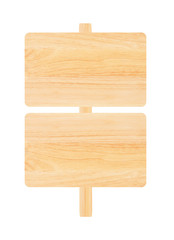 Wooden sign isolated on white background