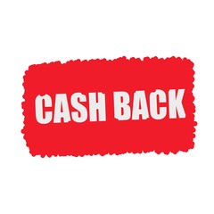Cash back white stamp text on blood drops red Background