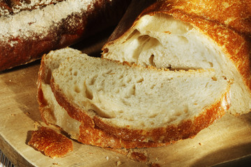 fresh bread on the wooden