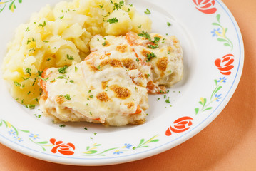 mashed potato with cutlet