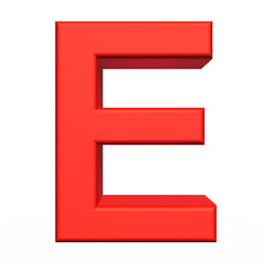 3d rendering letter E isolated on white background