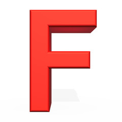 3d rendering letter F  isolated on white background