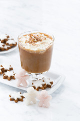 festive spiced pumpkin latte and almond cookies