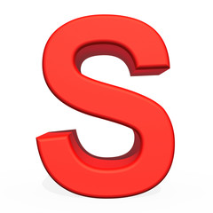 3d rendering letter S isolated on white background