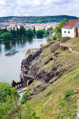 Fototapeta na wymiar medieval fort and walls, Vysehrad (UNESCO), Prague, Czech republic. 