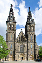 Fototapeta na wymiar St. Peter and St. Paul cathedral, Vysehrad (UNESCO), Prague, Czech republic. 