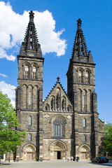 Fototapeta na wymiar St. Peter and St. Paul cathedral, Vysehrad (UNESCO), Prague, Czech republic. 