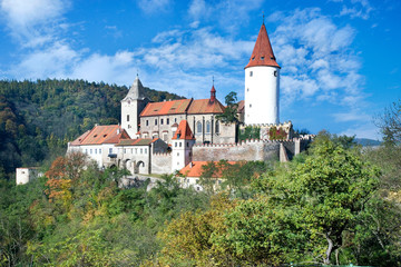 Fototapeta na wymiar medieval royal gothic castle Krivoklat, Central Bohemia, Czech republic