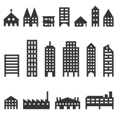 Fototapeta premium Vector building icons set