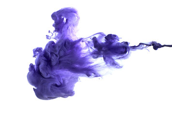 Purple acrylic paint in water..