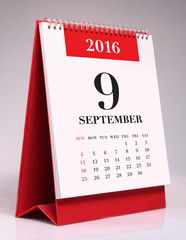 Simple desk calendar 2016 - September