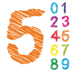 Vector conceptual sketch colorful child font collection