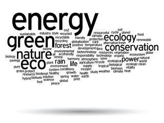 Vector conceptual ecology word cloud isolated
