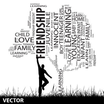 Vector conceptual education word cloud