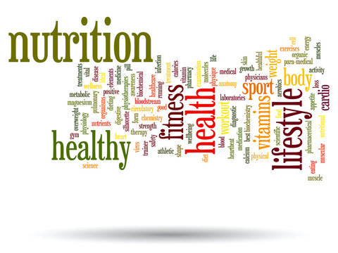 Vector conceptual health word cloud isolated