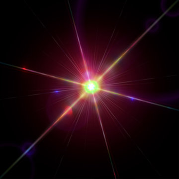 Sparkling Star With Light Diffraction