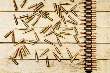 ammunition for mashine guns as background