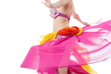 Beautiful belly dancer in pink costume © stockyimages