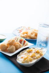 Baked potato with cheese, Potatoes Gratin 
