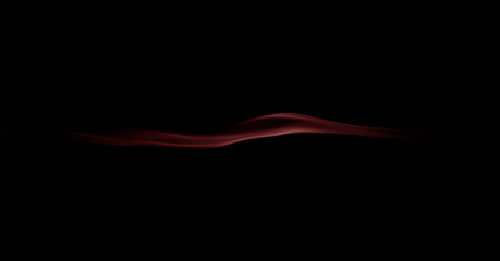 red smoke wave isolated on black background