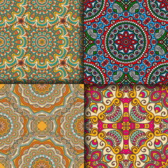 Ethnic floral seamless pattern
