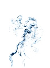 blue smoke isolated on white