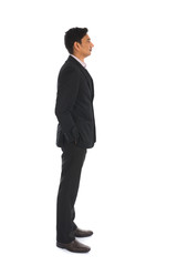 india male with coat side view