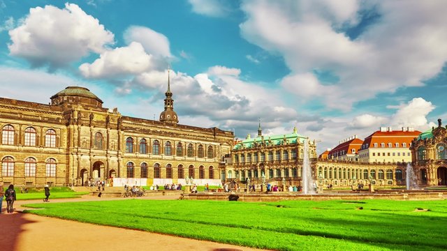 DRESDEN,GERMANY-SEPTEMBER 08,2015: Zwinger Palace (Der Dresdner Zwinger) Art Gallery of Dresden, which was almost completely destroyed during the Second World War. Saxony, Germany.