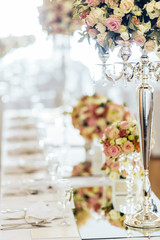 Beautiful wedding tables and roses