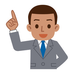 指差す黒人ビジネスマン