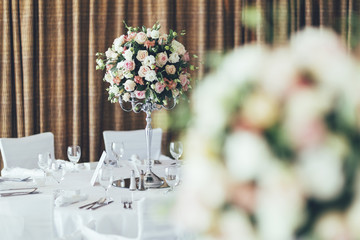 Beautiful wedding tables and roses