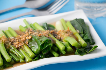 Kale fried in oyster sauce, Chinese Broccoli fried in oyster sauce