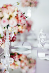 Beautiful wedding table arrangement