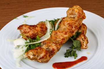 Grilled kebab meat