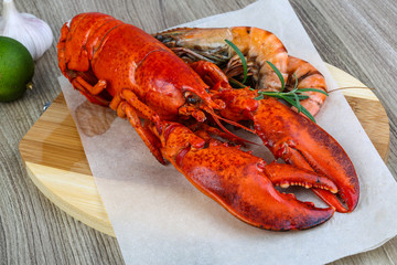 Lobster and shrimps