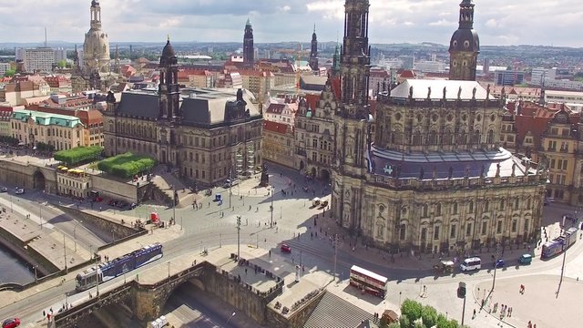 Histoirical center of the Dresden Old Town. Dresden has a long history as the capital and royal residence for the Electors and Kings of Saxony.Saxony, Germany.