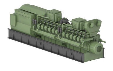 Gas turbine in 3d © pupikii