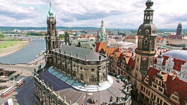 Histoirical center of the Dresden Old Town. Dresden has a long history as the capital and royal residence for the Electors and Kings of Saxony.Saxony, Germany.