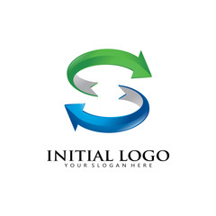 Recycle Arrow Initial S Logo icon 