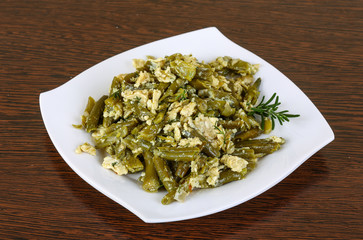 Roast green beans with egg