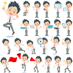 schoolboy White shortsleeved shirt 2／同じシリーズはtoyotoyoポートフォリオ内から「親しみ　デフォルメ」と検索してください