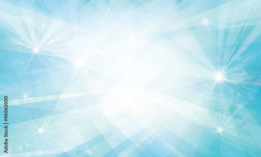 Wall mural vector blue background with rays and lights.