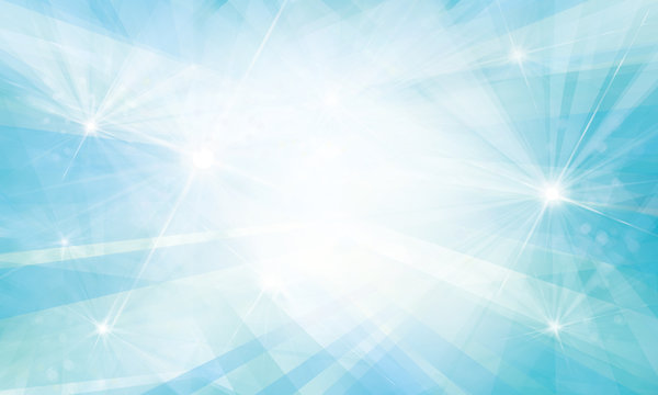 Vector blue background with rays and lights.