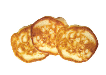 Sweet fritters isolated on white background