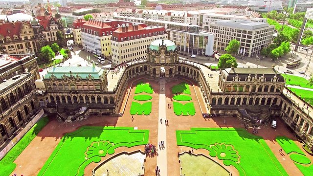 Zwinger Palace (Der Dresdner Zwinger) Art Gallery of Dresden, which was almost completely destroyed during the Second World War. Saxony, Germany.