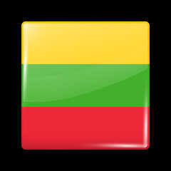 Myanmar Variant Flag. Glassy Icon Square Shape